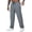 Grey/Black, variant on Men's Dark Grey Sweatpants, Neon Green Contrast Side Stripe, Quick Dry Straight Leg Gym Casual Pants with Zipper Pockets