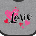 thumbnail image 4 of Inktastic Valentine's Day Love with Pink and Red Hearts Boys or Girls Baby Bib, 4 of 4