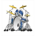 thumbnail image 3 of Drums Duvet Cover Set, Professional Percussion Instrument Rock Themed Musical Activities, Decorative 2 Piece Bedding Set with 1 Pillow Shams, Twin Size, Grey Blue, by Ambesonne, 3 of 3