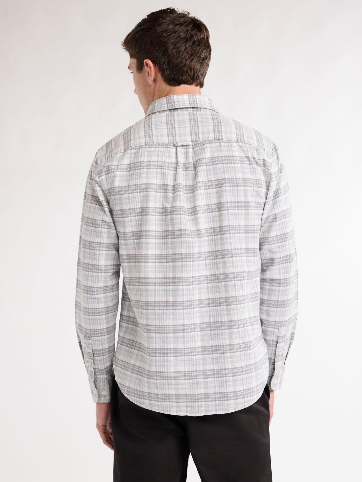 Free Assembly Men's Oxford Woven Shirt With Long Sleeves, Sizes XS-3XL