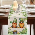 thumbnail image 3 of Table Runners 72 Inches Long Dress Scarves, St. Patrick's Day Farmhouse Kitchen Table Runner, Coffee Tablerunners, Green Gnomes Lucky Shamrocks Vintage 16x72 Inch, 3 of 9