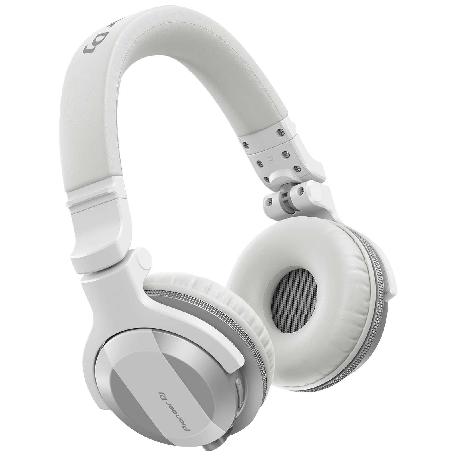 Pioneer DJ HDJ-CUE1BT White Wireless Bluetooth Headphones with Pink Ear Pad Accessories Package