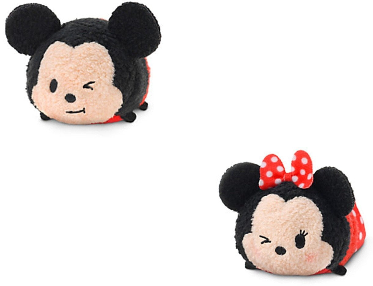 Disney Authentic tsum tsum mini 3 1/2" Mickey & Minnie Mouse plush x Target 