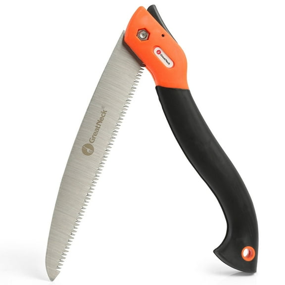 GreatNeck Folding Pruning Saw with Rubber Non-Slip Handle, 9 TPI, 10 inch