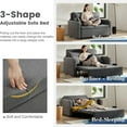 thumbnail image 5 of 3 in 1 Sofa Bed, 56 Inch Convertible Pull Out Couch, Loveseat Sleeper Sofa with Cup Holders, USB, Sofa Couches for Living Room, Bedroom, Apartment, Dark Grey, 5 of 8
