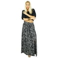 thumbnail image 6 of Bimba Women Long Black Skirt Printed with Slit Polyester Cotton Bohemian Style Wrap, 6 of 6