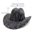 thumbnail image 5 of Roll Trim Skull Pattern Cowgirls Hat Punk Styles Wide Brims Fedoras Hat for Fashion Enthusiasts and Roleplay Game, 5 of 7