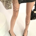 thumbnail image 6 of YIGSECU Breathable Nylon Tattooed Tights with Bowknot Pattern for Woman Sheer Pantyhose, 6 of 11