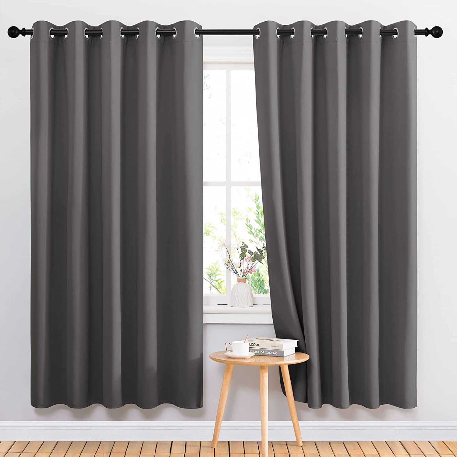 Tie Backs Thick Heavy Blackout Curtains Eyelet Thermal Insulated Ring Top Pair 