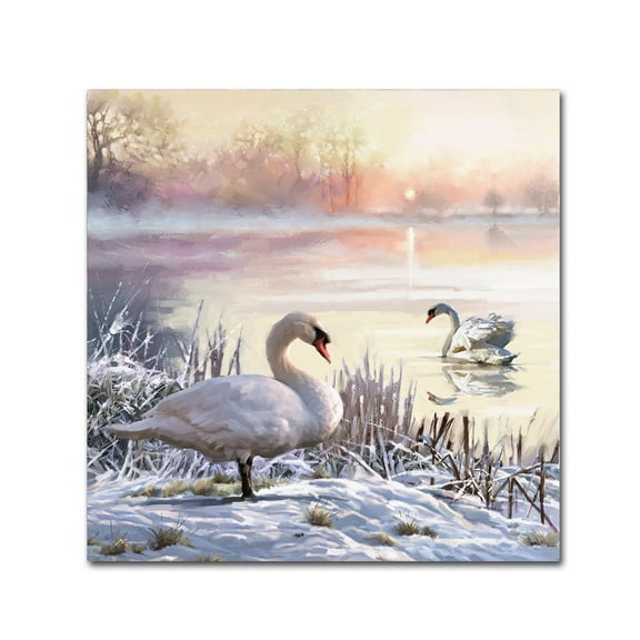 The Macneil Studio 'Winter Swans' Canvas Art