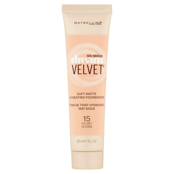 Maybelline New York Dream Velvet Soft-Matte Hydrating Foundation, Ivory, 1 fl oz