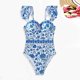 thumbnail image 5 of Faldas de Verano de las Mujeres Vintage Impreso Falda de Playa Bikini Conservador Conjunto de Trajes de Baño, Poliéster Spandex para Vacaciones Informales, 5 of 9