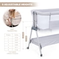 thumbnail image 5 of ANGELBLISS Cuna para bebé junto a la cama, cuna portátil fácil de plegar para bebé con ruedas, altura ajustable, colchón incluido (Beige), 5 of 5