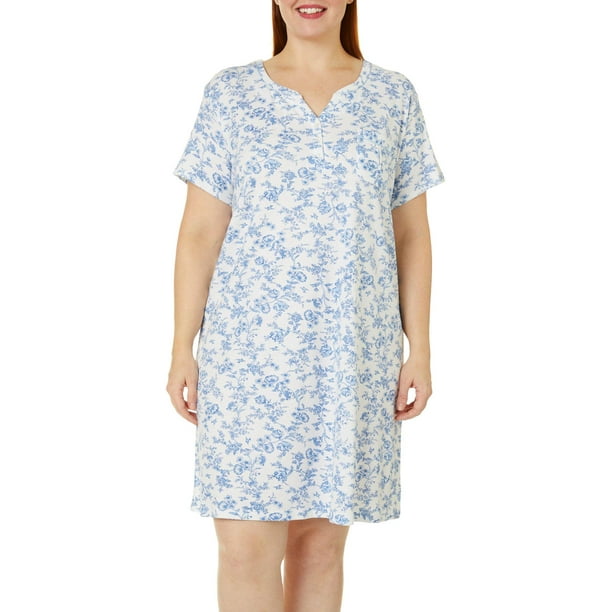 Karen Neuburger - Karen Neuburger Plus Toile Print Short Sleeve ...