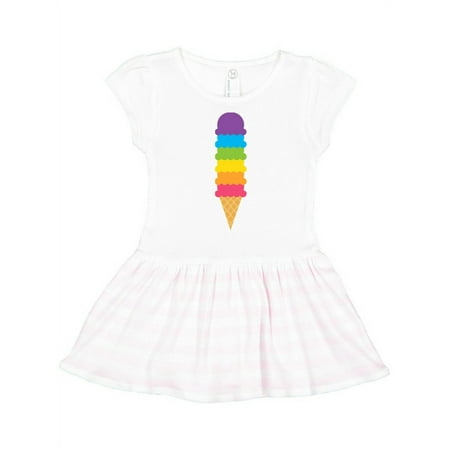 

Inktastic Rainbow Ice Cream 2 Gift Toddler Girl Dress
