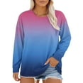 thumbnail image 2 of Juniors T-Shirts Plus Size Neck T Shirts Women Long Sleeve Tops Casual Summer Tshirts Loose Fit Tee T Shirts for Women, 2 of 6