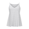 thumbnail image 3 of Tank Tops Women V Neck Knit Basic Tunic Casual Flowy Summer Sleeveless Camisole Spaghetti Strap Peplum Tops, 3 of 7