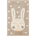 thumbnail image 2 of Unique Loom Whimsy Kids Collection Area Rug - Heart Bunny  (2'  x 3' 1" Rectangle Peach Blossom/Ivory), 2 of 9