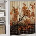 thumbnail image 5 of 4 Piece Bathroom Shower Curtain Sets Autumn Plaid Vintage Leaves Bathroom Sets with Shower Curtain And Rugs 4 Piece Seasonal Fall Harvest 12 Plastic Hooks for Bathroom Decor 72inch X 72inch, 5 of 8