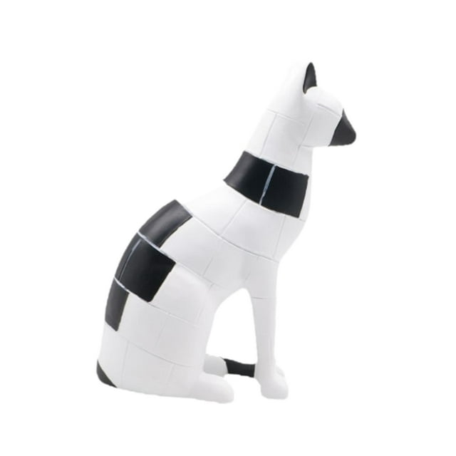 Estatua de gato para decoración del hogar, figura de animal, regalo versátil para amantes de los gatos, resina blanco