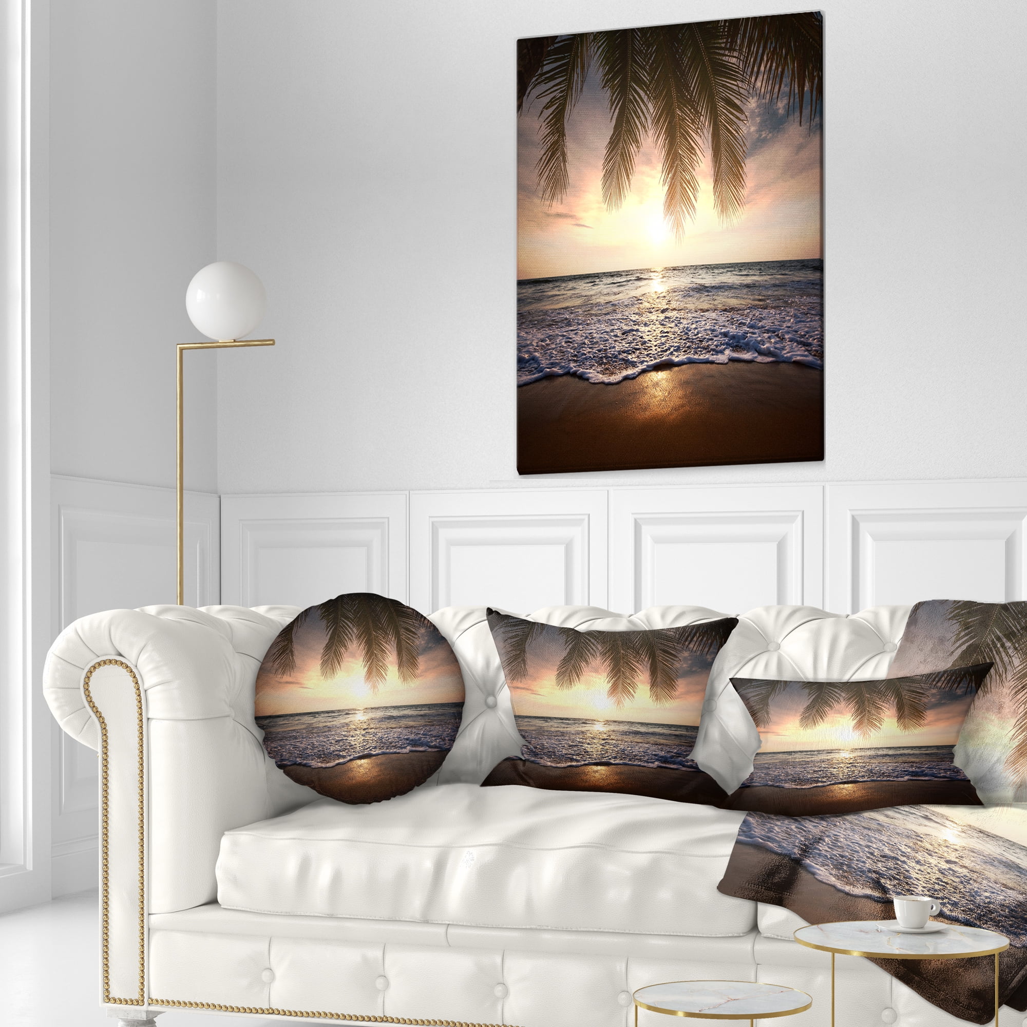 Designart 12" x 20" Brown Polyester Throw Pillow