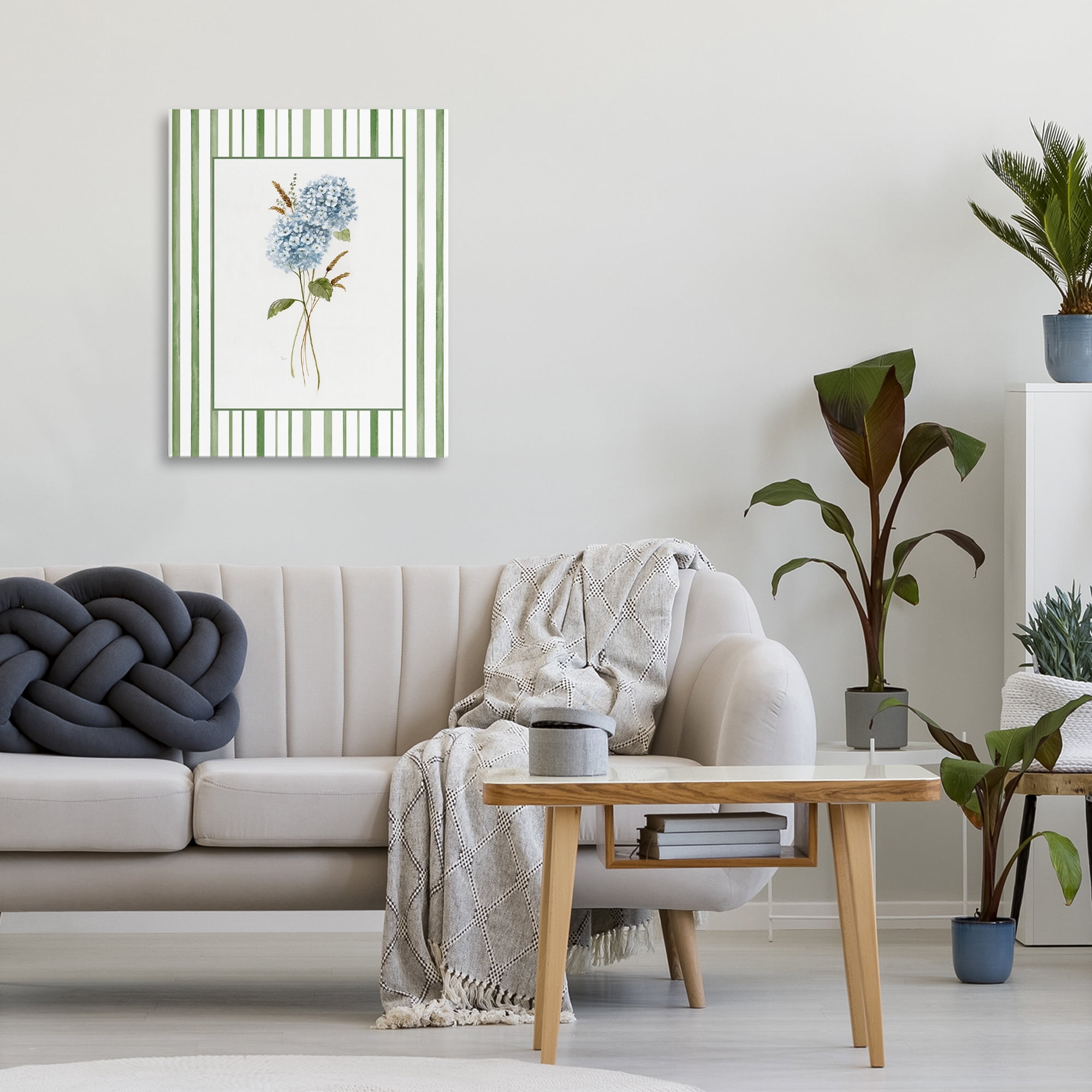 Stupell Industries Blue Hydrangea & Dried Wheat Canvas Wall Art, design by Nan