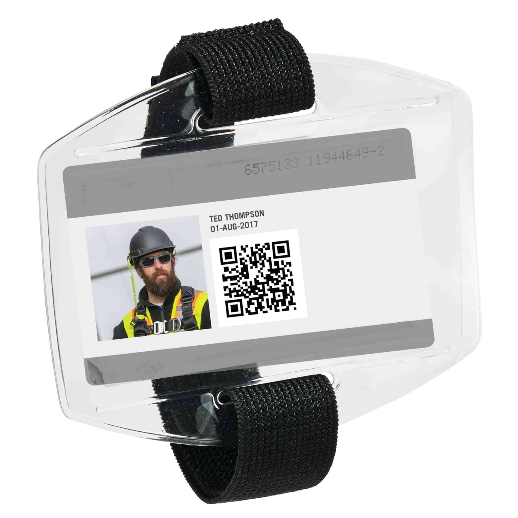Best Price Arm Band Photo ID Vinyl Badge Holder Vertical with Black Strap 