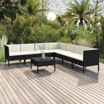 vidaXL Garden Lounge Set Black, Cream White