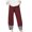 Wine, variant on Super Weeks! ChaoHeng Womens Pants Women Fashion Splicing Together Leisure Time Cotton and Linen Elastic Waist Pocket Pants
