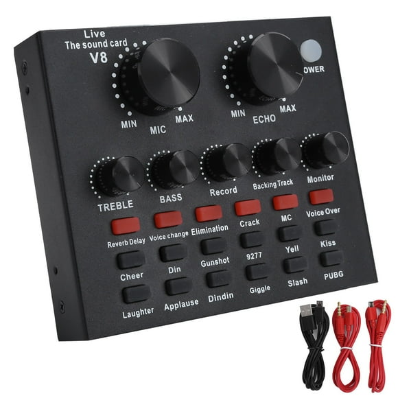Oubit Voice Card,Live Sound Card Voice Sound Card Voice Changer Card Streamlined Design
