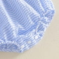 thumbnail image 4 of Wxirdiow Newborn Summer Clothes Girl Baby Girl Romper Dress Puff Sleeve Smocked Outfit with Headband for Infants Soft Cotton Photo Shoot Blue Size,12-18 Months, 4 of 7