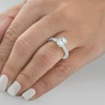 thumbnail image 4 of Pompeii 2 1/4CT Oval Moissanite & Lab Grown Diamond Engagement Ring White or Yellow Gold, 4 of 6