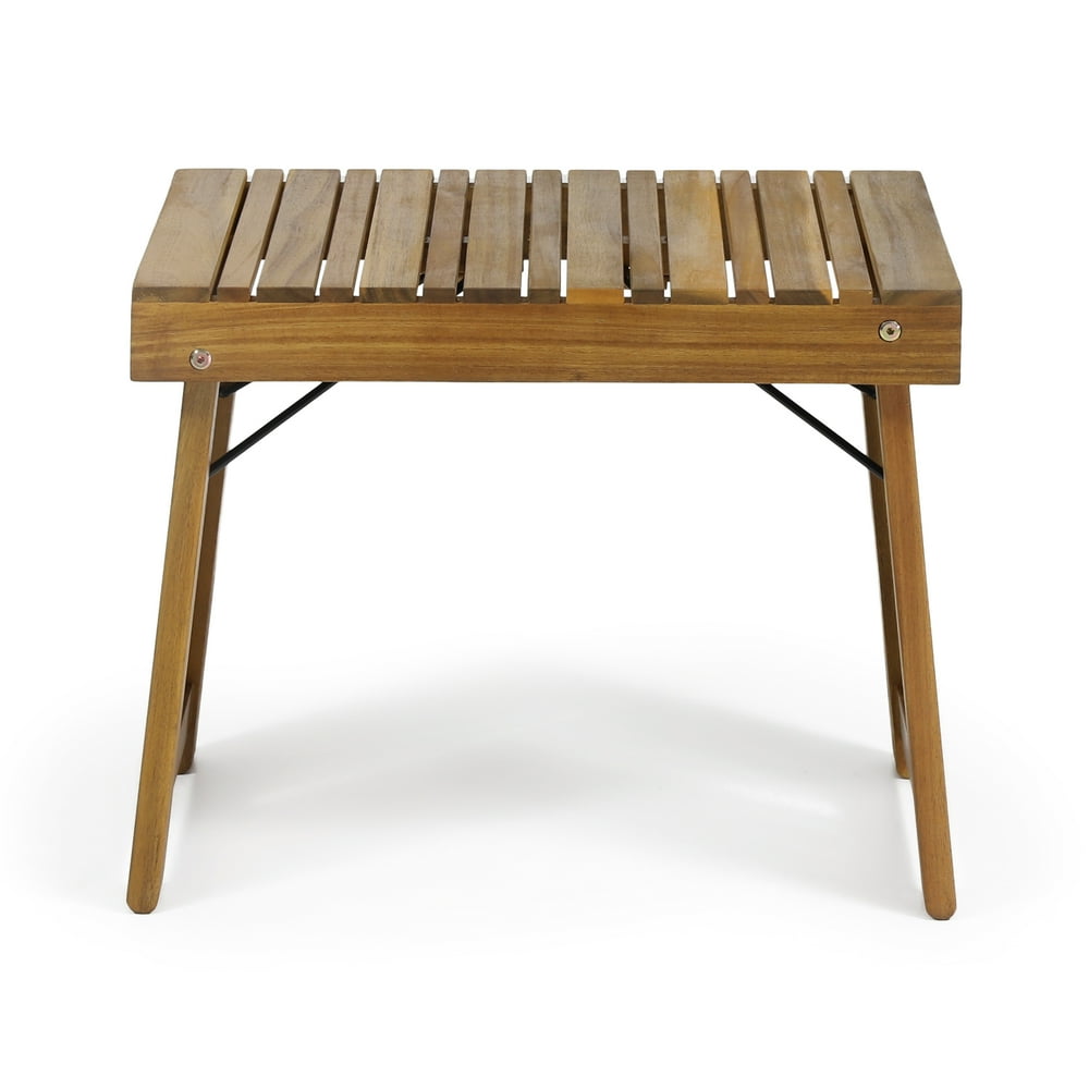 Hailee Outdoor Acacia Wood Folding Side Table, Teak - Walmart.com