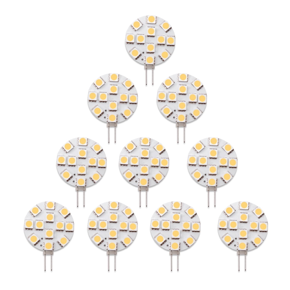 Dream Lighting LED G4 Bulb, 12V Bi-Pin, 20W Halogen Replacement, DimmableWarm White, for RV, Car, Boat, Dome Light, Under Cabinet, 10-Pack