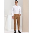 thumbnail image 3 of Pantalones de vestir pahombre, ajustados,cuadros, con frente plano, panegocios,cuadros, formales Marrón negro 3XL, 3 of 6