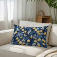 thumbnail image 3 of Lemon Bird Throw Pillow Cover, Pillowcase Protectors with Zipper, Breathable Decorative Lumbar Pillow Case Cover, Blue Yellow Pastoral Flowers Plant Summer Pillow Shams for Couch Sofa 12x20Inch, 3 of 8
