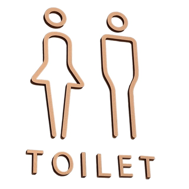 Letrero De Baño De 2 Uds., Decoración Nórdica Para Hotel, Baño, Señalización Dorada Para Baño Sin Perforación Sunnimix Muestra del retrete
