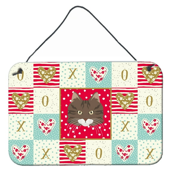Carolines Treasures CK5137DS812 Norwegian Forest Cat Love Wall or Door Hanging Prints 8x12 multicolor