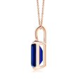thumbnail image 2 of ANGARA Lab Grown 3.4 Ct Blue Sapphire Solitaire V-Bale Pendant for Women in 14K Rose Gold (Size-10x8mm) | September Birthstone, Anniversary, Jewelry Gift for Women | Lab-Grown Blue Sapphire Necklace, 2 of 8