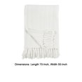 thumbnail image 5 of Troy 50 Inch Ultra Soft Cotton Throw Blanket, Raised Striped Design, White- Saltoro Sherpi, 5 of 5