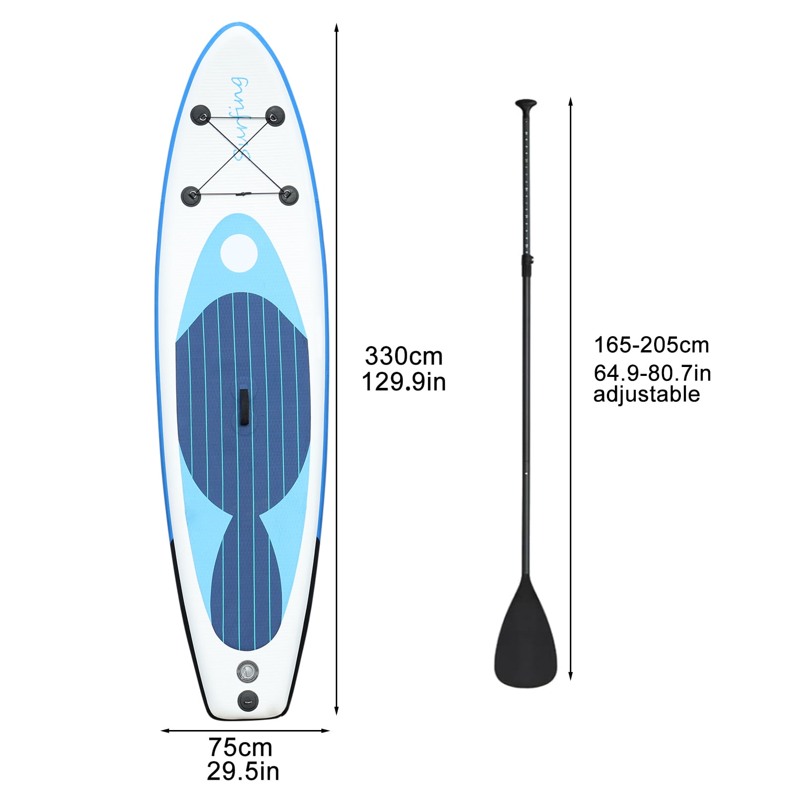 ievspot Inflatable Stand Up Paddle Boards,Single Layer PVC Paddle Board with Carry Bag,Hand Pump,Retractable Propeller,Removable Fin