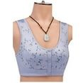 thumbnail image 4 of GERsome Front Closure Bras for Women no Underwire Padded Wireless Supportive V-Neck Bra,Comfort Push up Flower Print Bra, 4 of 4