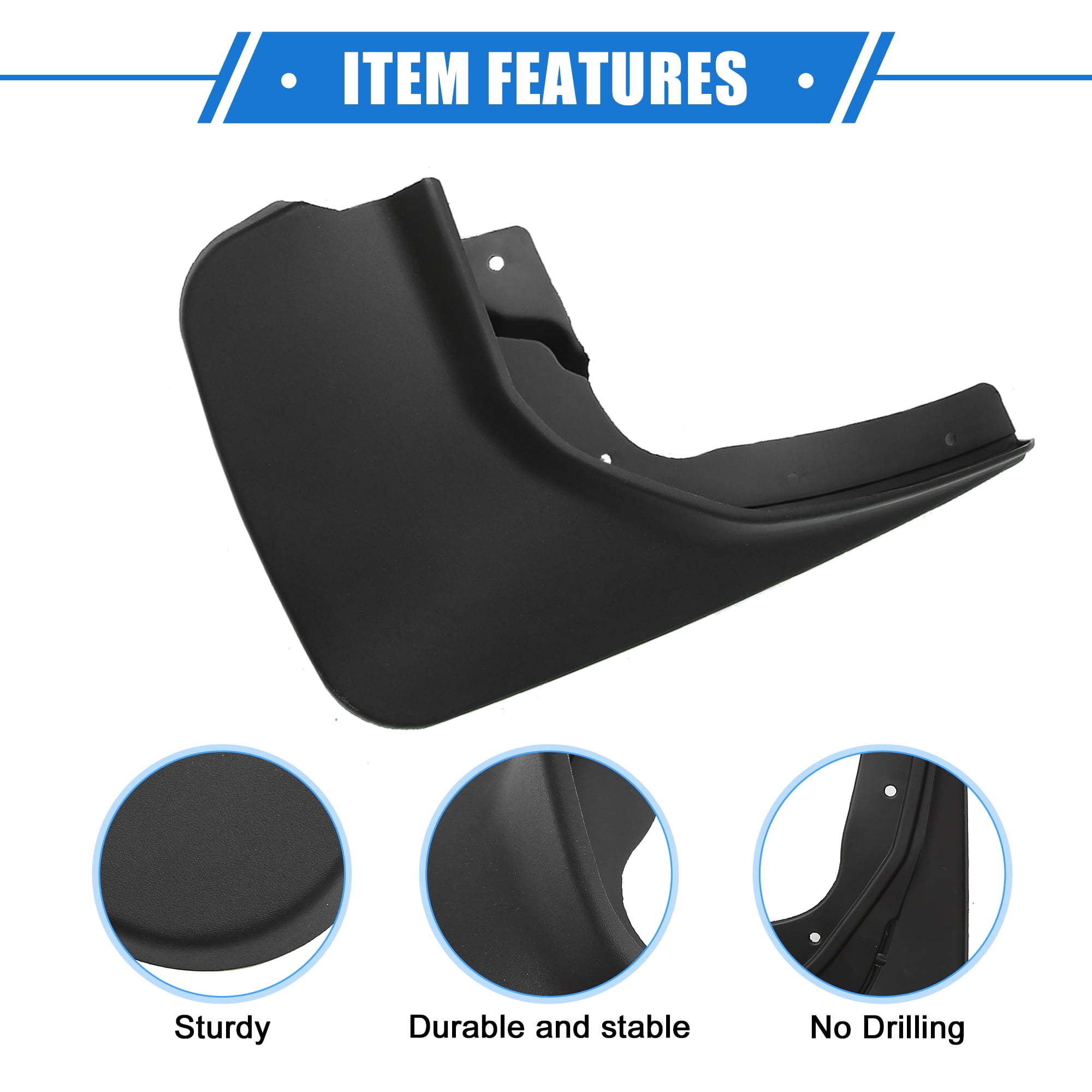 Mud Flaps Kit Compatible for Ford Explorer 2011-2019 Quality Plastic Black Front and Rear Splash Guards