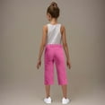 thumbnail image 5 of ZACPNCV Girls Capri Uniform Pants Kids Elastic Waist School Dress Cropped Pants High Stretchy Casual Pants with Pockets Hot Pink 12-13 Years, 5 of 9