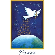Fravessi Holiday, New Years Boxed Greeting Card Multi-Pack Set (4" x 6") | 16 Cards   17 Envelopes | Peace Dove Design | Blue, White