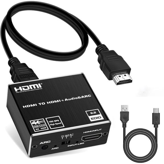 HDMI ARC to Optical Audio Adapter, NEWCARE 4K@60Hz H DMI Audio Splitter Converter, HDMI to Optical Toslink SPDIF 3.5mm Jack AUX Audio Out, Metal HDMI Audio Extractor Support Blue-Ray Play Soundbar