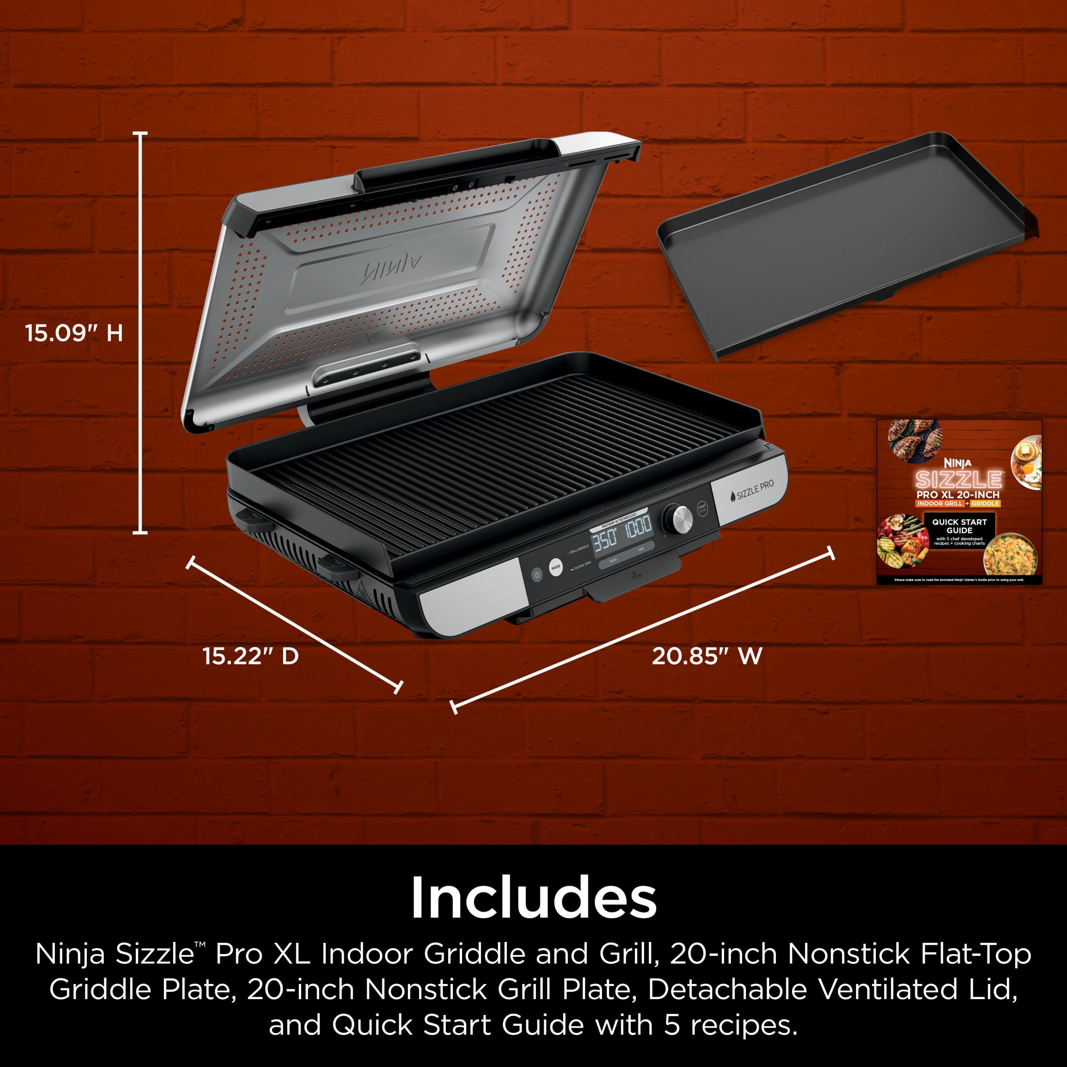 Ninja Sizzle™ Pro XL 20-Inch Indoor Griddle with ProTemp IQ, GX100