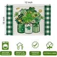 thumbnail image 2 of St. Patrick''s Day Clover Placemats Set of 4, Shamrock Mason Jar Plaid Check Farmhouse Dining Table Place Mats, Gold Coins Daisy Irish Holiday Kitchen Decor Home Decoration 12 x 18 Inch, 2 of 6
