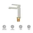 thumbnail image 5 of Ayna Decors Brass Bathroom Sink Faucet Brushed Nickel, Corrosion Resistance Bathroom Faucets for Sink 1 Hole with Water Supply Lines, Single Lever Basin Mixer Tap - AF30101BN, 5 of 7