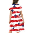 thumbnail image 4 of Odeerbi Niñas Día de La Independencia Vestido de Línea A Verano Patriótico Cuello Redondo Manga Corta Vestido Casual, 4 of 9